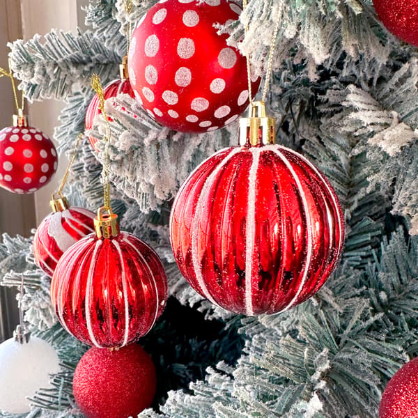 Julepynt til juletreet, 30 stk Julekuledekorasjonssett style5