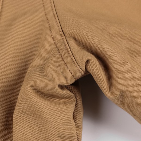 Herrar Vinterjacka Fleecefodrad Tjock Arbetsjacka Varma Cargojackor med Huva khaki 4XL