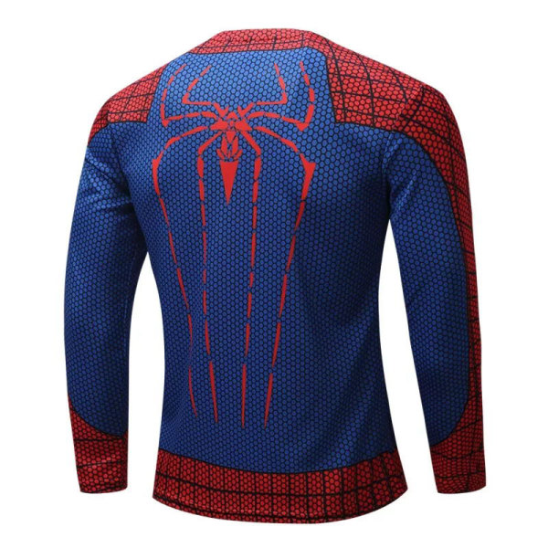 3D Spider-Man printed kortärmad kompressionströja för män, andningsbar fitness Color 1 2XL