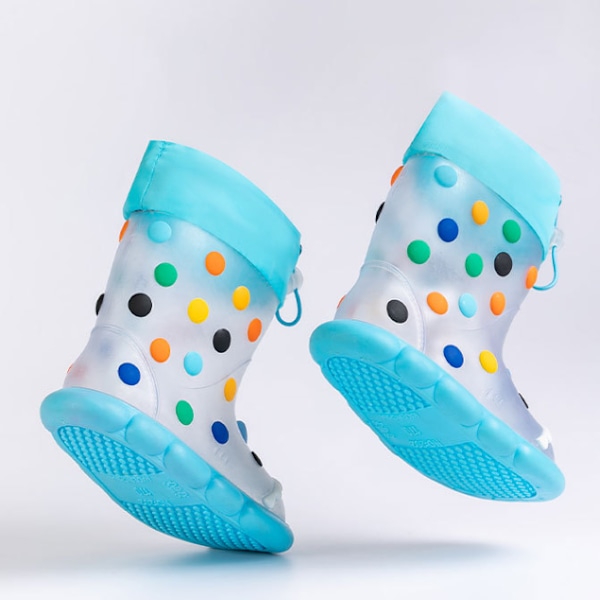 Barn transparenta regnkläder Baby Boys Girl PVC utomhus tecknad haj blue 180