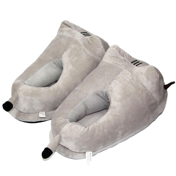 Myke Katt-Topplapper for Kvinner, Plysj Varme Slip-on Topplapper Smiles