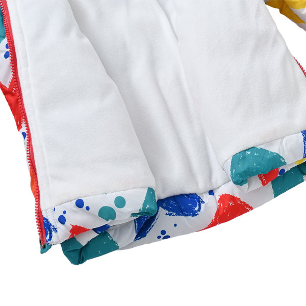 Vinterkappa för flickor med huva för barn med print i parkas ytterkläder Color 150cm