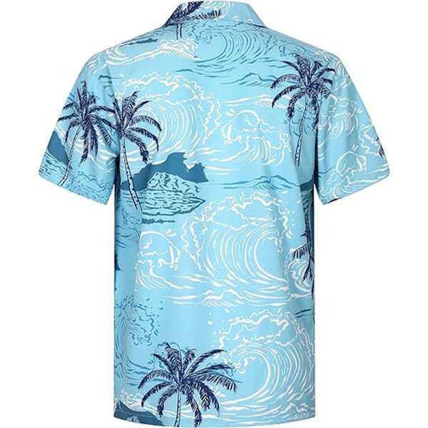 Miesten Havaijilaiset Paidat Lyhythihainen Napitettava Rentopaita Painettu Rantopaita Color 2 XL