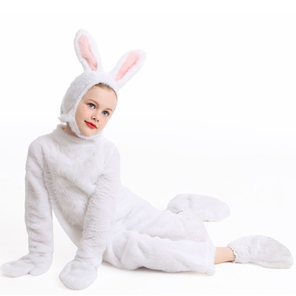 Barnens Kanin Onesie Kanin Pyjamas för Flickor Cartoon En Delig Halloween Cosplay Kostym 140