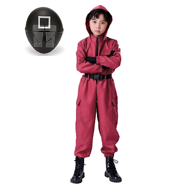 Squid Game 2 Barnkläder med Mask Clothes+Square Mask 130