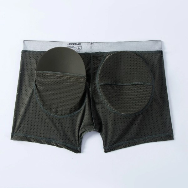Herrunderkläder Boxershorts Mesh Herrunderkläder med vadderade höftkuddar Army Green M
