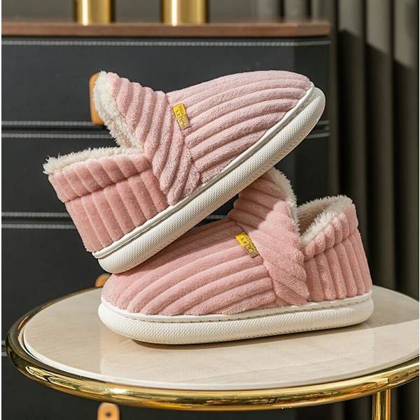 Halkskyddade plyschtofflor unisex molntofflor dam herr pink 38-39