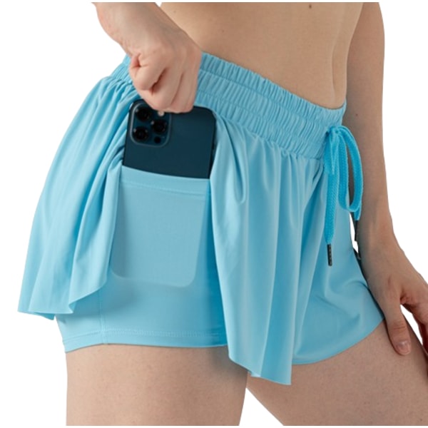 Pige Atletiske Shorts Børne Gymnastik Løbeshorts Blue L