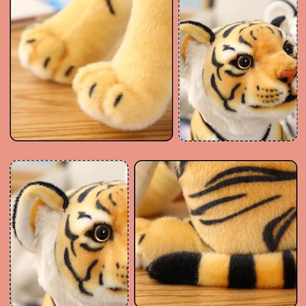 Plush Tiger Leksak Fylld Djur Plysch Katt yellow 20cm