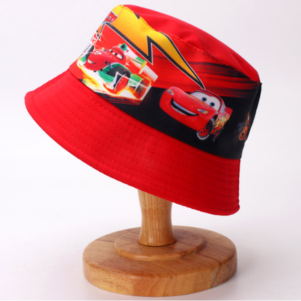 Cartoon-karaktärsbilar Cosplay Barnhatt Pojke Bil Fiskarhatt red