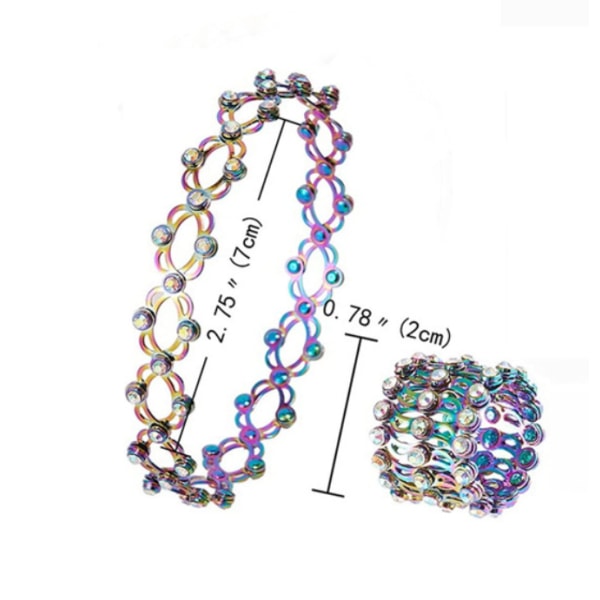 2 i 1 Ring Justerbart Armband Magnetisk Armband Smycken Ringar multicoloured