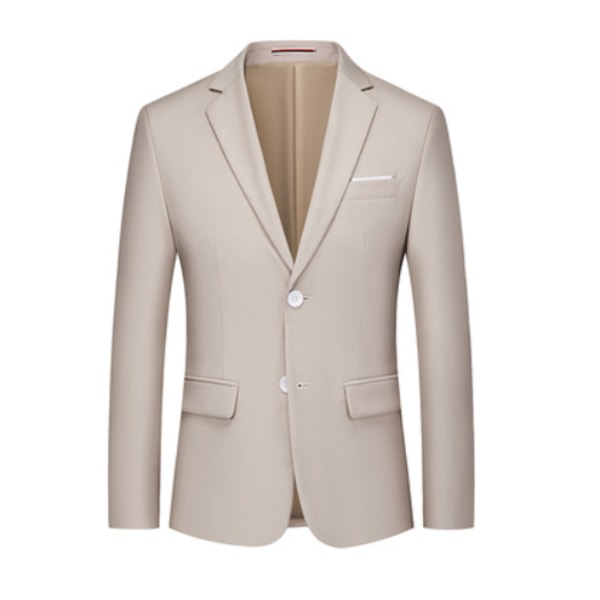 Herrkostymer Regular Fit Herr En Knapp Blazer Byxor Kostym för Herr Bröllop Business Formell Kostym Khaki 4XL