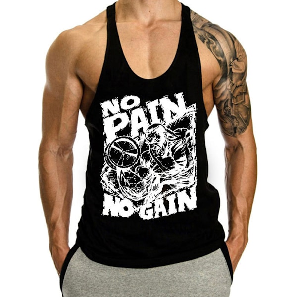 Mænds Trænings Stringer Tanktop Atletisk Hurtigtørrende Y-Ryg Toppe black L