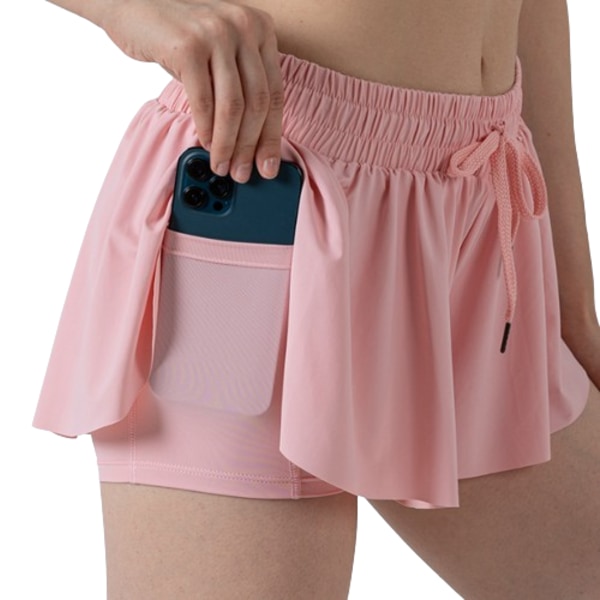Atletiska shorts för tjejer Gym löparshorts för barn Pink L