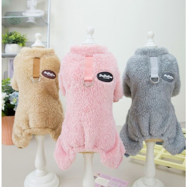 Hundepyjamas for små hunder Vinterhundgenser pink S
