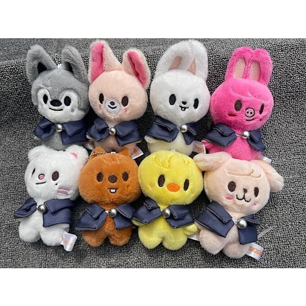 Stray Kids Plushestøvsuger Nøglering 10cm, Sød Nøglering white rabbit