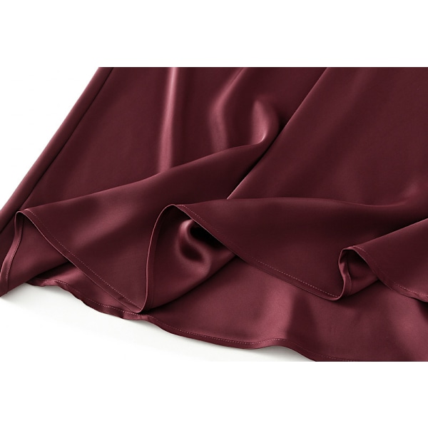 2 stk. Satin skjørt for damer, høyt liv, lange skjørt for kvinner red L