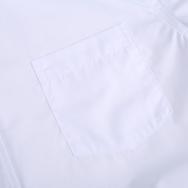 Herrskjorta Kortärmad Casual Skjorta med Ficka white S