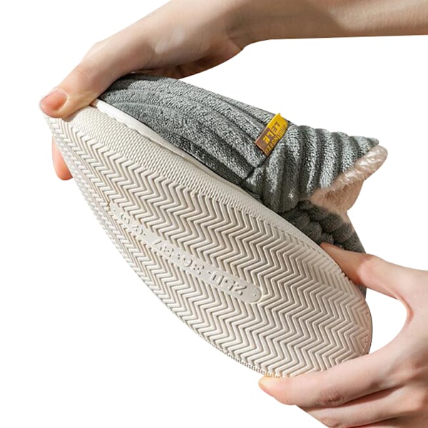 Halkskyddade plyschtofflor för hemmet, unisex molntofflor för kvinnor och män grey 40-41