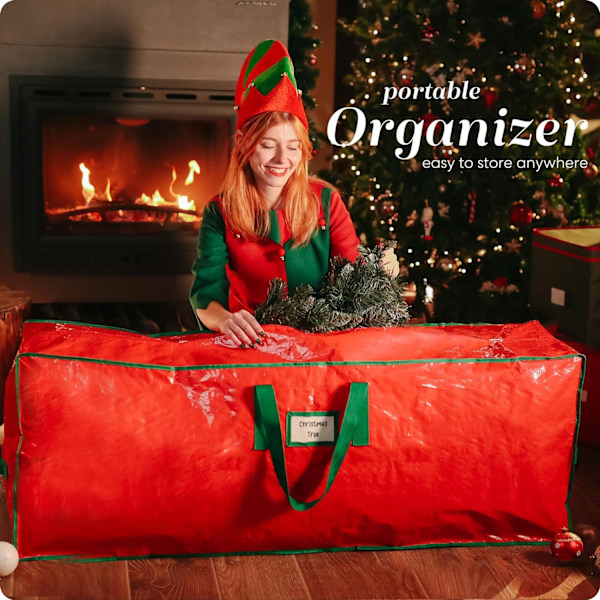 Oppbevaringspose for juletre, Lagrer kunstig juletre, Vanntett materiale 48*15*20inch;48*15