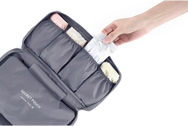 Bärbar Reseförvaringsväska Multifunktionell BH Underkläder Organizer Väskor grey