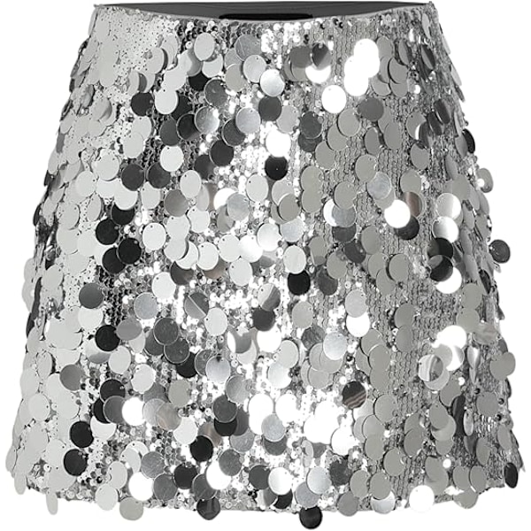 Naisten Sekvenssinen Haara Sparkle Stretchy Bodycon Mini Party Glitter Hameet silver M
