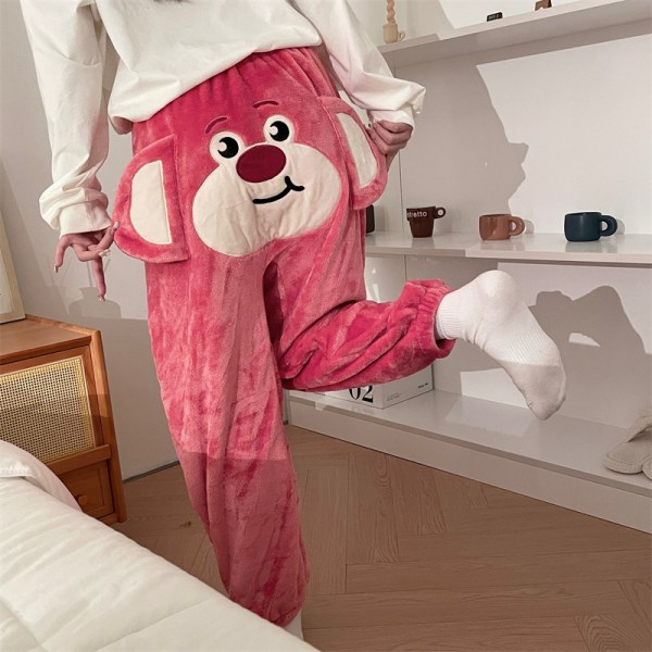 Elephant Pyjamasbyxor för män, unisex Elephant Homewear Sovkläder Roliga Pj-byxor Red M