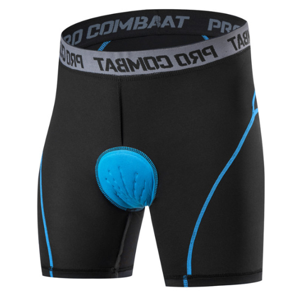 Mænds Cykelshorts 3D Polstret MTB Cykel Underbukser Shorts Åndbar Black-Blue 2XL