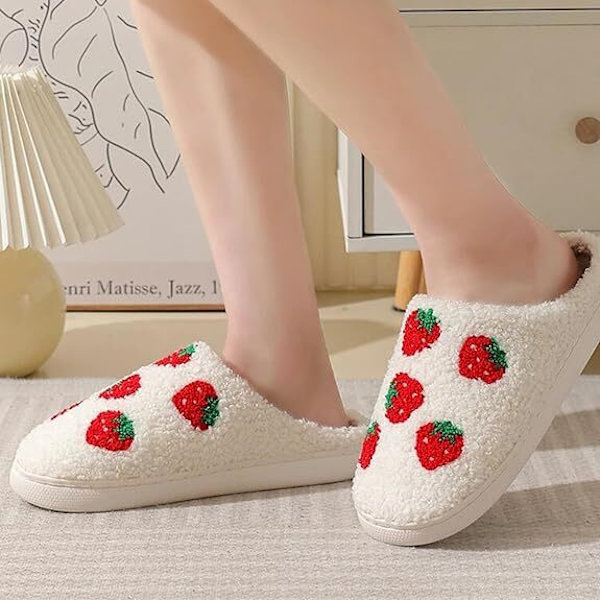 Fuzzy Fruit Cowboy-serie Inne-tøfler for Voksne, Varme Plysj Hjemmesko 40-41