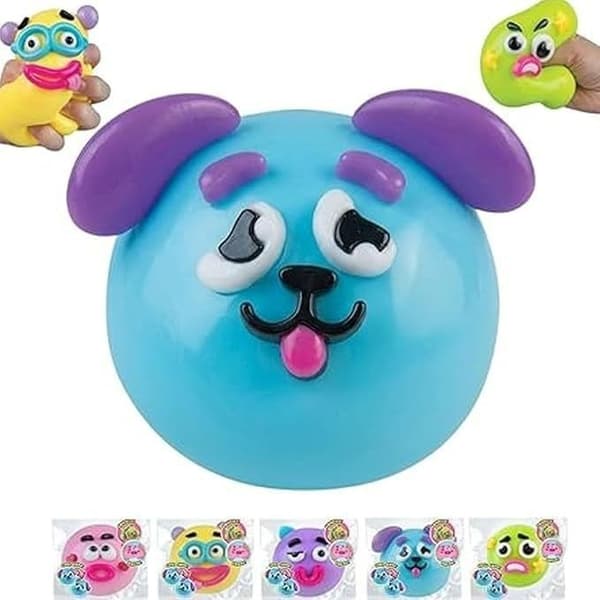 Långsamt stigande hund Squishy – Ansiktsförändrande dekompressionsleksak för ångestlindring Blue