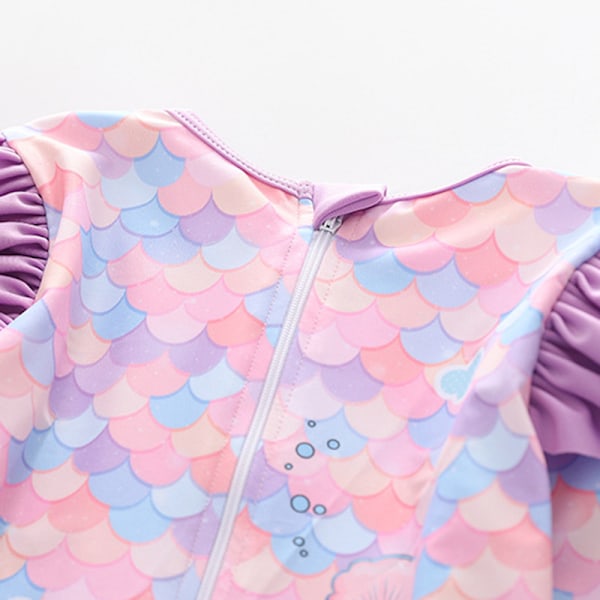 Jente-badeantrekk med mermaid-volanger, lange ermer og UV-beskyttelse Color 5 4XL