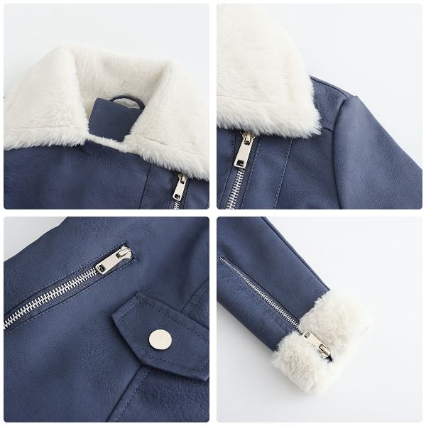 Läder Sherpa Jacka Dam, Lammskinns Pälsjackor blue M