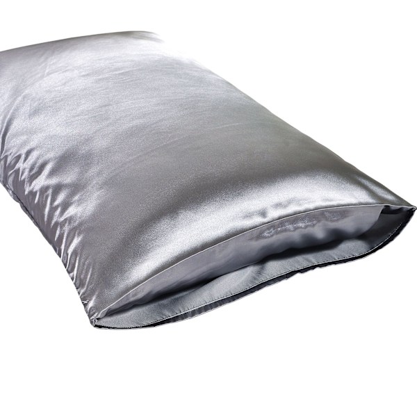 Satin örngott för hår och hud, 2-pack örngott grey US-King(20x36inch)X2（一