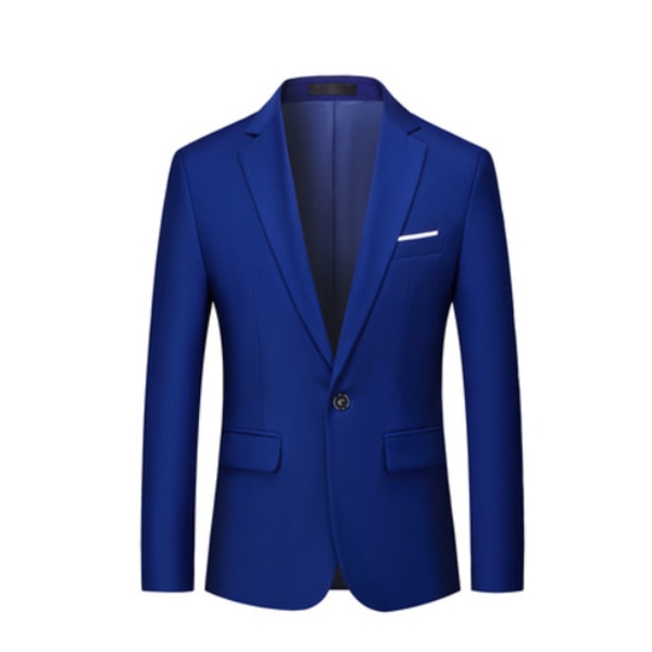 Herrkostymer Regular Fit Herr En Knapp Blazer Byxor Kostym för Herr Bröllop Business Formell Kostym Blue 5XL