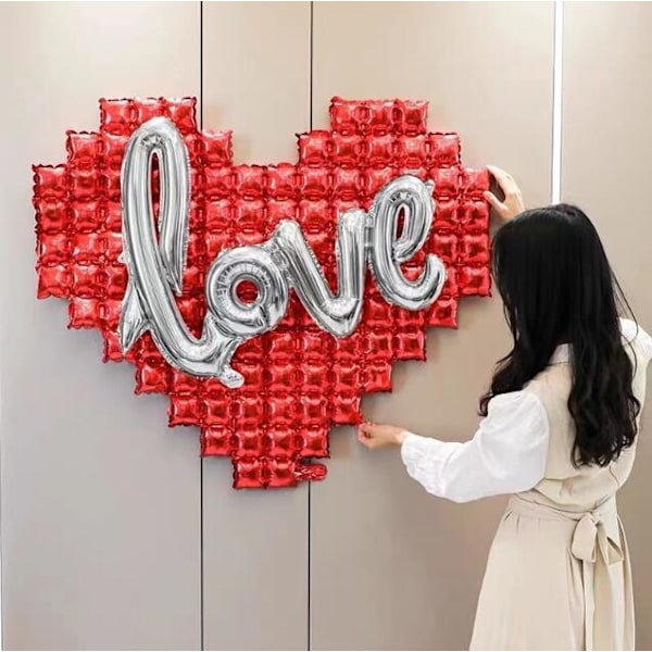 Røde Hjerteformede Ballonger, Valentinsballonger for Valentinsdag Bryllupsdekorasjoner red