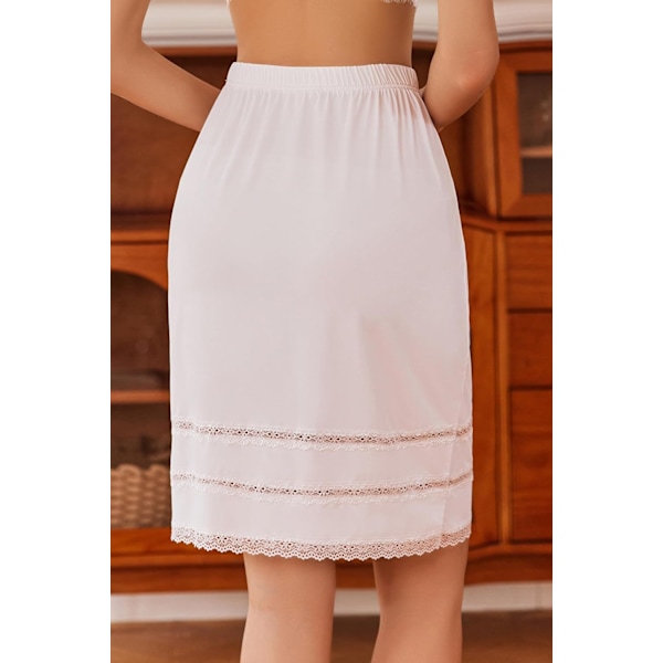 Halvunderkjol för kvinnor Underskirt Klänning Extender Spets white M