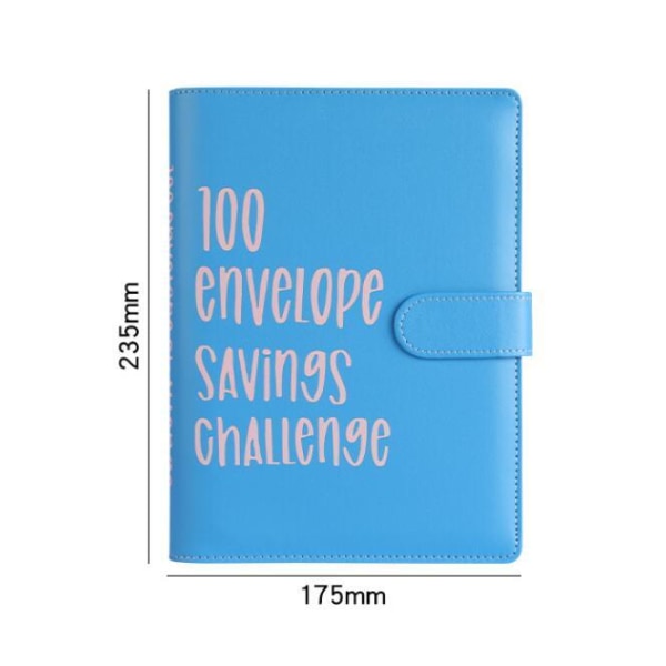 100 kuvert Utmaningspärm, besparingsutmaningar Light Blue