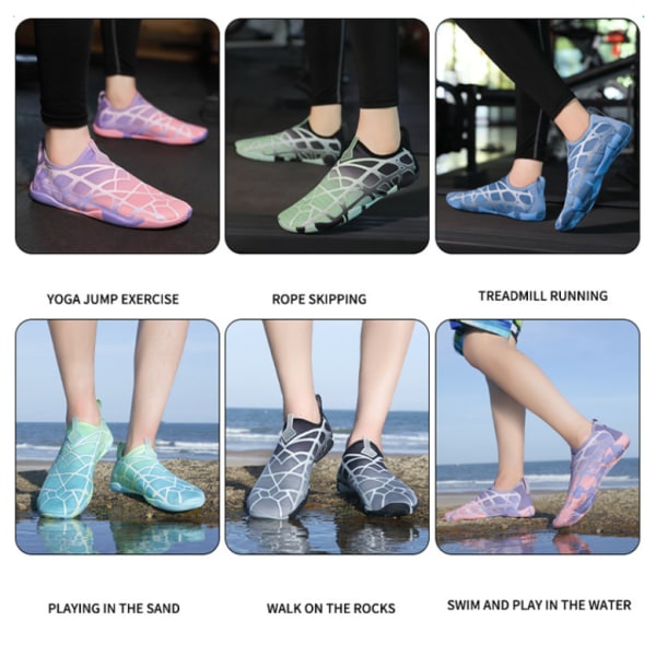 Barfota Vattenskor Dam Herr Aqua Sock Athletic Vandring Vattensportsskor Pink 36