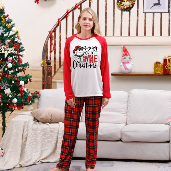 Julpyjamas för familjematchande set Soft Holiday Xmas Pjs Sleepwear Kid 6-7Y