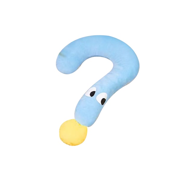 Liten Kudde för Katter, Ultra Mjuk Fluffig Lugnande Leksak för Husdjur Frågetecken Gosedjur blue 36*58cm
