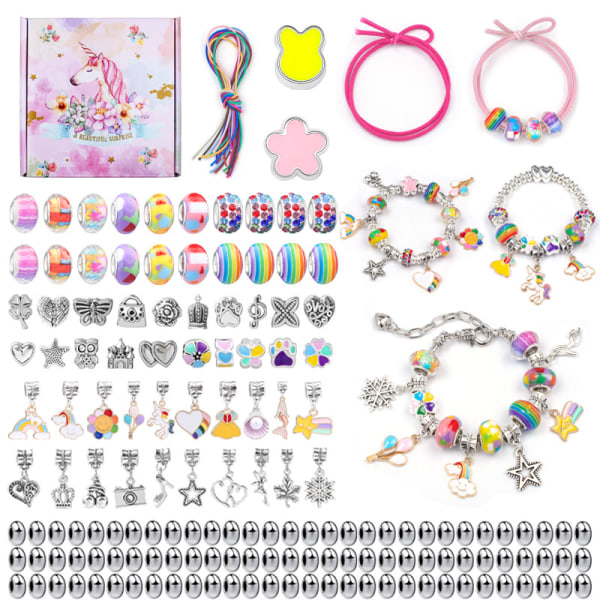 Barn gör det själv pärlor smycken, pärlor för flickor leksaker DIY armband Multicolor