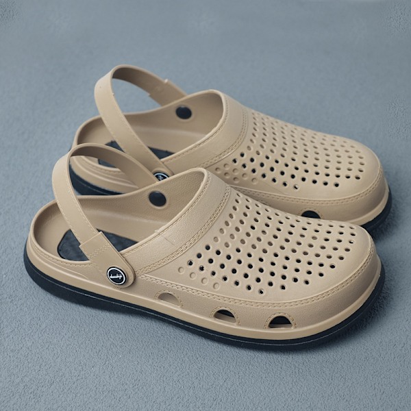 Havesko til kvinder og mænd - Haveclogs, Strandtøfler, Unisex Komfortable Slip-on Sandaler khaki 43