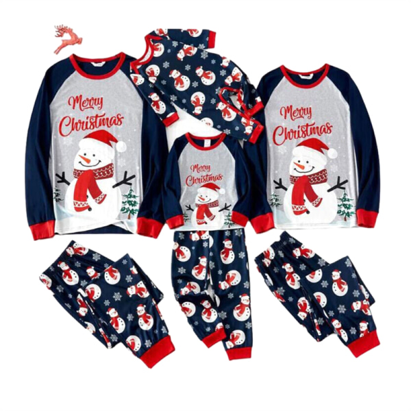 Barn Vuxna Jul Familj Matchande Pyjamas Pyjamas Snowman Sleepwear PJs Set Mom L