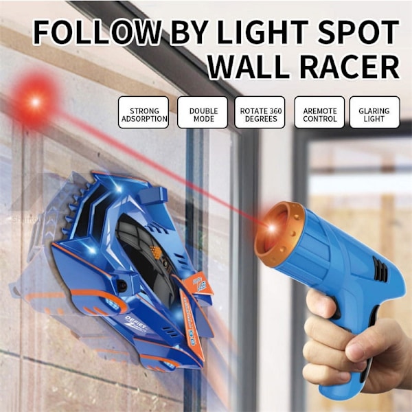 RC Väggklättring Bil Infraröd Stuntfordon, Fjärrkontroll Laser Race Car Red