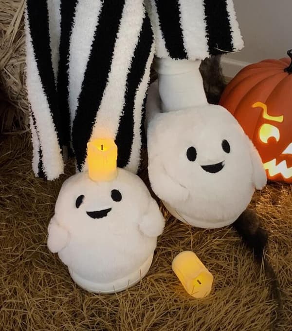 Halloween Spøkelsesfladdermus Design Dame Vintertøfler 40-41
