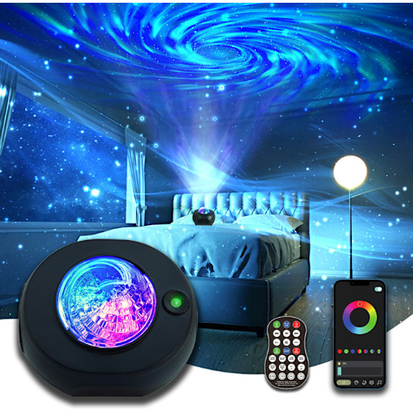 Stjernehimmel Galaxy Lampeprojektor LED Nattelys Med Fjernkontroll
