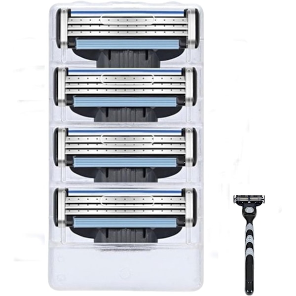 4 stk barberblader for Mach 3 barbermaskiner for menn