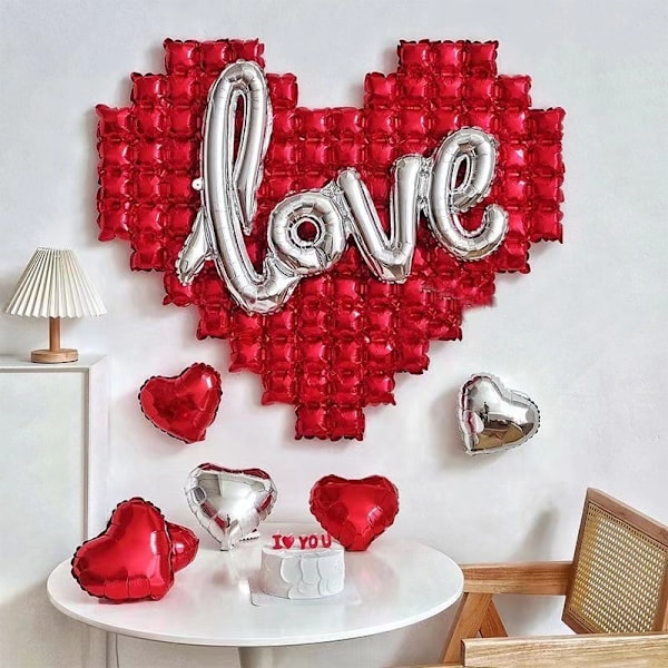 Røde Hjerteformede Ballonger, Valentinsballonger for Valentinsdag Bryllupsdekorasjoner red