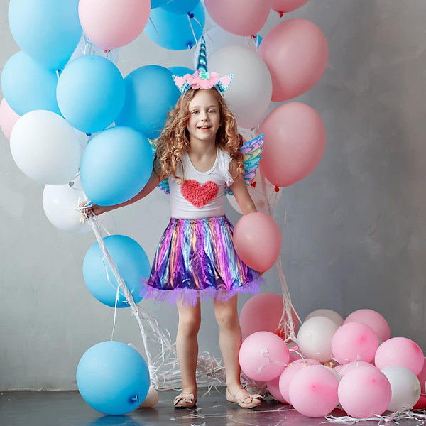 3-delt Unicorn Princess Kostyme Sett, Jente Unicorn Hodebånd