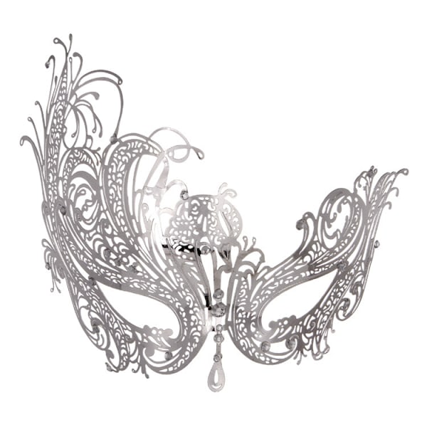 Maskerade Maske for Kvinner Metall Maske silver